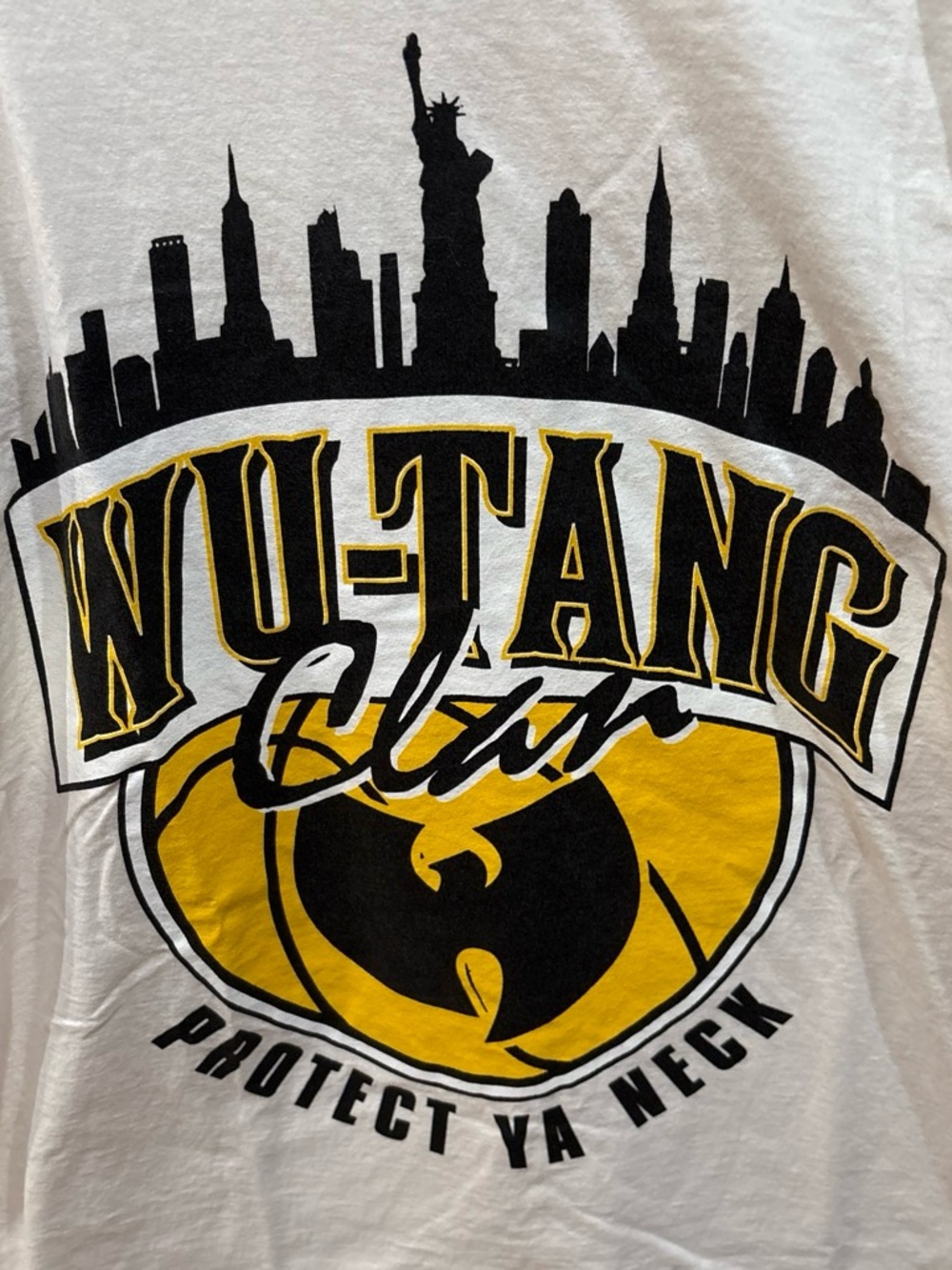 Wu-Tang Clan White Graphic Tee - Yellow & Black Logo - Picture 2 of 3